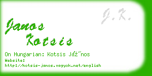 janos kotsis business card